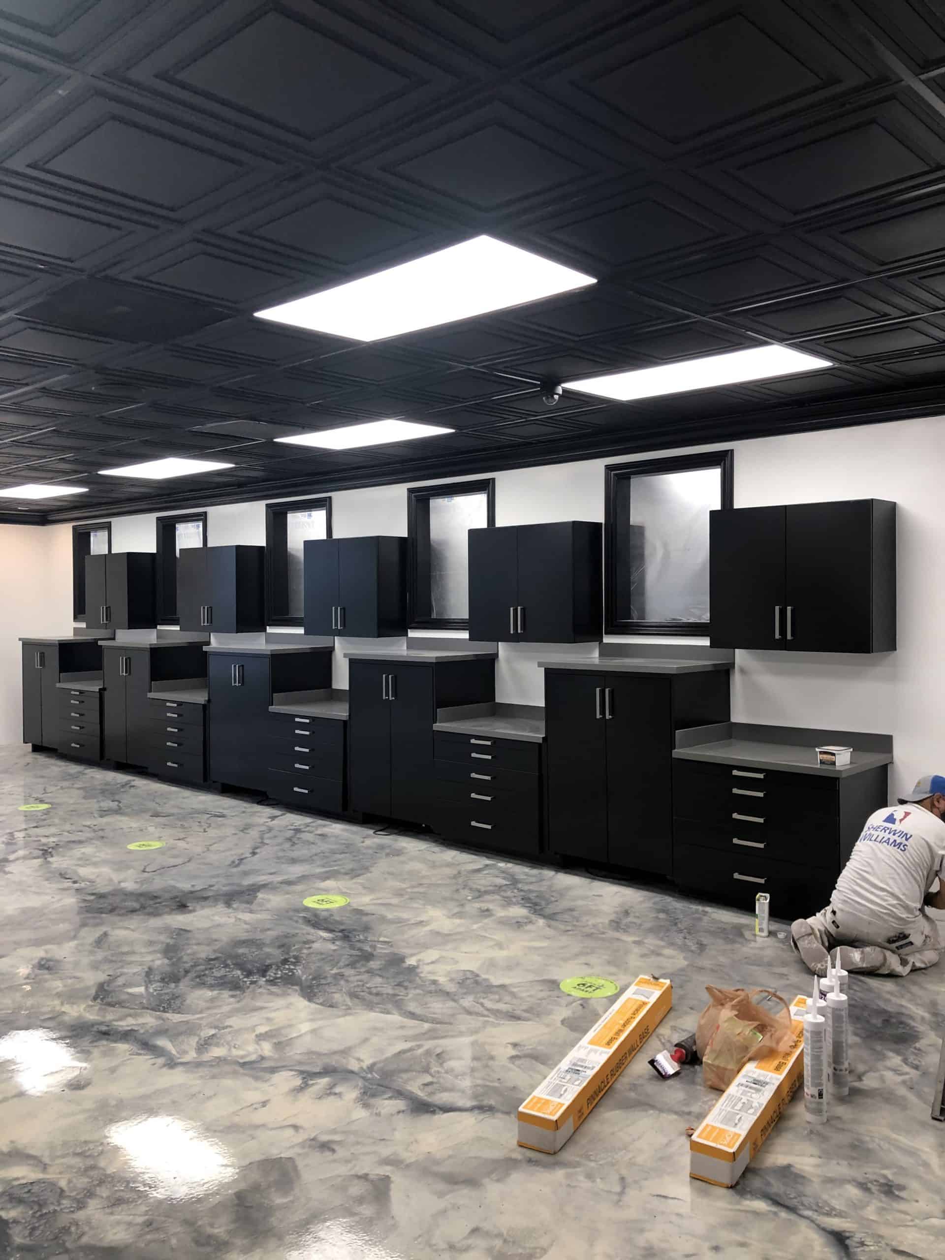 Black Cabinet Refinshing Project for a Commercial Space Completed