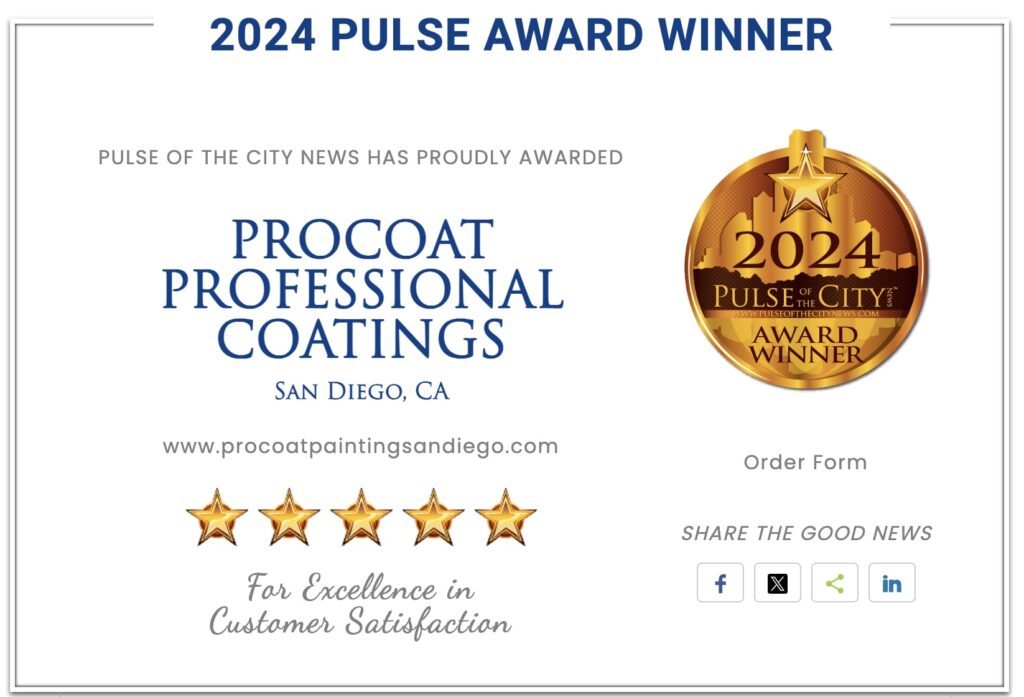 Pulse Award winner Procoat Painting San Diego Residential Commercial Painters